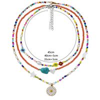 Fashion Retro Flower Necklace Female Turquoise Clavicle Chain main image 6