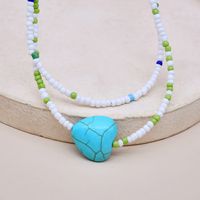 Fashion Retro Beaded Muilt-layer Heart-shaped Turquoise Necklace main image 5