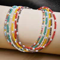 Simple Fashion Contrast Color Multi-layer Colored Crystal Necklace main image 3