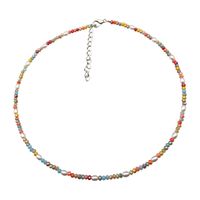 Simple Fashion Contrast Color Multi-layer Colored Crystal Necklace main image 6