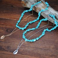 Fashion Retro Double Layered Irregular Turquoise Necklace main image 5