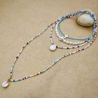 Mode Retro Mehrschichtige Perlen Türkisfarbene Halskette main image 5