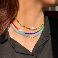 Fashion Jewelry Bohemia Saudi Contrast Color Beads Shaped Pearl Necklace Women main image 1