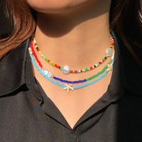 Modeschmuck Böhmen Saudi Kontrastfarbe Perlen Geformte Perlenkette Frauen main image 3