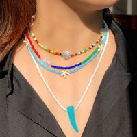 Fashion Jewelry Boho Handmade Colored Beads Multi-layer Necklace main image 3