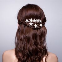 Bride Oblique Starfish Head Flower U-shaped Hairpin Wedding Headdress main image 4