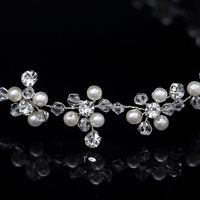 New Bridal Handmade Pearl Hairband Crystal Tiara Wedding Dress Accessories main image 6