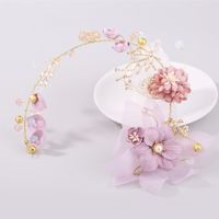 Fashion Retro Purple Bridal Headdress Head Flower Wedding Hair Accessories main image 2
