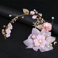 Fashion Retro Purple Bridal Headdress Head Flower Wedding Hair Accessories main image 5