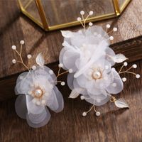 Bridal Headdress Silk Yarn Edge Chuck Flower Hair Accessories 2 Sets main image 3