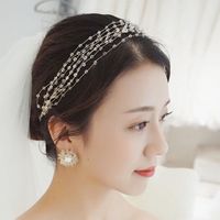 Bride Makeup Headgear Hair Accessories Beaded Multi-layer Crystal Headband main image 1