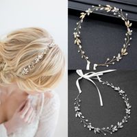 Bridal Jewelry Leaves Rhinestone Hairband Bridal Wedding Headdress main image 1