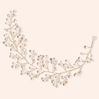 Bridal Hair Accessories Pearl Hair Band Gold Silver Crystal Gauze Dress Accessories main image 4