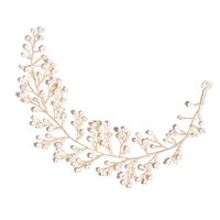 Bridal Hair Accessories Pearl Hair Band Gold Silver Crystal Gauze Dress Accessories main image 6