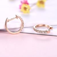 Fashion Imitation Ruby Simple Geometric Full Diamond Sapphire Copper Stud Earrings main image 3