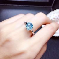 Fashion Imitation Blue Topaz Copper New Diamond Ring main image 4