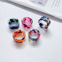 Fashion Adjustable Open Acrylic Acetate Marble Pattern Pair Ring main image 4