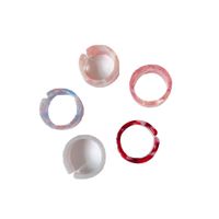 Fashion Adjustable Open Acrylic Acetate Marble Pattern Pair Ring main image 6