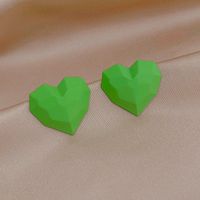 Simple Candy Color Heart-shaped Stud Earrings main image 1