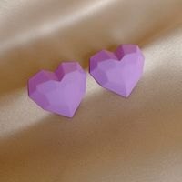 Simple Candy Color Heart-shaped Stud Earrings main image 4
