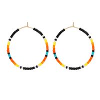 Simple Contrast Color Miyuki Hand-beaded Hoop Earrings main image 6