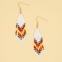 Ethnic Style Color Hand-beaded Tassel Long Earrings main image 5