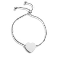 Stainless Steel Heart-shaped Bracelet Adjustable Hand Jewelry main image 1