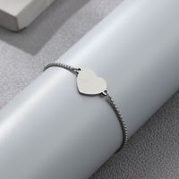 Stainless Steel Heart-shaped Bracelet Adjustable Hand Jewelry main image 3