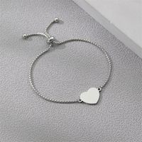 Stainless Steel Heart-shaped Bracelet Adjustable Hand Jewelry main image 4