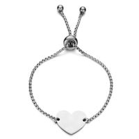 Stainless Steel Heart-shaped Bracelet Adjustable Hand Jewelry main image 6