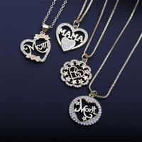 Fashion Simple Heart-shaped Mother's Day Pendant Copper Necklace main image 1