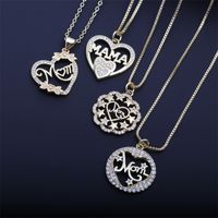 Fashion Simple Heart-shaped Mother's Day Pendant Copper Necklace main image 2