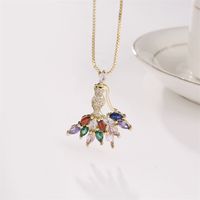 Fashion Color Zircon Copper Gold-plated Dancing Girl Copper Necklace main image 4