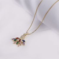 Fashion Color Zircon Copper Gold-plated Dancing Girl Copper Necklace main image 5