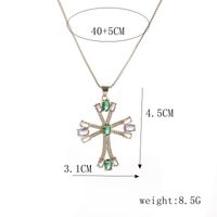 Fashion Copper Micro-inlaid Zircon Cross Pendant Copper Necklace main image 3