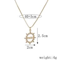 Fashion Simple Letters Sun Flower Mom Pendant Copper Necklace main image 3