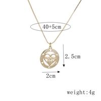 Fashion Heart-shaped Mama Pendant Zircon Star Copper Necklace main image 3