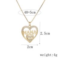 Fashion Simple Heart-shaped Mama Pendant Dripping Oil Copper Necklace main image 3