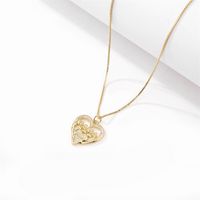 Fashion Simple Heart-shaped Mama Pendant Dripping Oil Copper Necklace main image 4