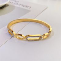Simple Small Titanium Steel New Bracelet Plated 18k Gold Diamond Zircon main image 3