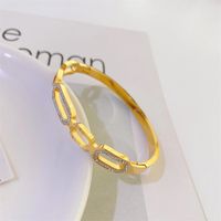 Simple Small Titanium Steel New Bracelet Plated 18k Gold Diamond Zircon main image 5