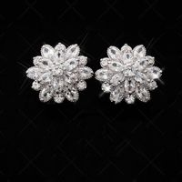 Fashion Double Layer Flower Crystal Alloy Stud Earrings main image 4