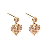 New Hot Selling Jewelry Love Honeycomb Zircon Element Earrings Earrings main image 2