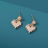 New Hot Selling Jewelry Love Honeycomb Zircon Element Earrings Earrings main image 6