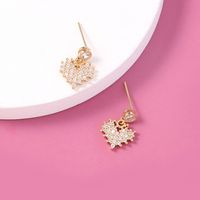 New Hot Selling Jewelry Love Honeycomb Zircon Element Earrings Earrings main image 7