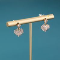 New Hot Selling Jewelry Love Honeycomb Zircon Element Earrings Earrings sku image 1