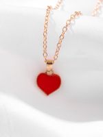 Titanium Steel Necklace Women&#39;s All-match Does Not Fade Red Love Necklace Simple Design Temperament Heart-shaped Pendant Clavicle Chain main image 1