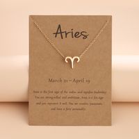 European And American   Explosion Models Ins Wind Card Pendant Clavicle Chain Aries Constellation Necklace Spot sku image 1