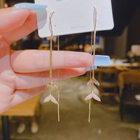 Fashion Double Fishtail Long Tassel Metal Ear Line main image 4