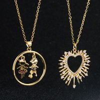 Fashion Copper Gold-plated Micro-set Zircon Heart-shaped Mother's Day Necklace main image 3